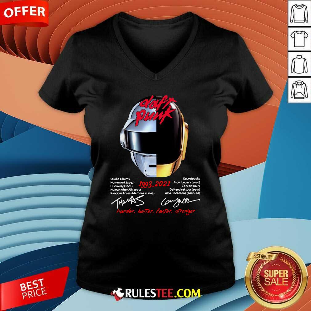 Nice Daft Punk 1993 2021 Harder Better Faster Stronger Signatures Shirt - Image 3