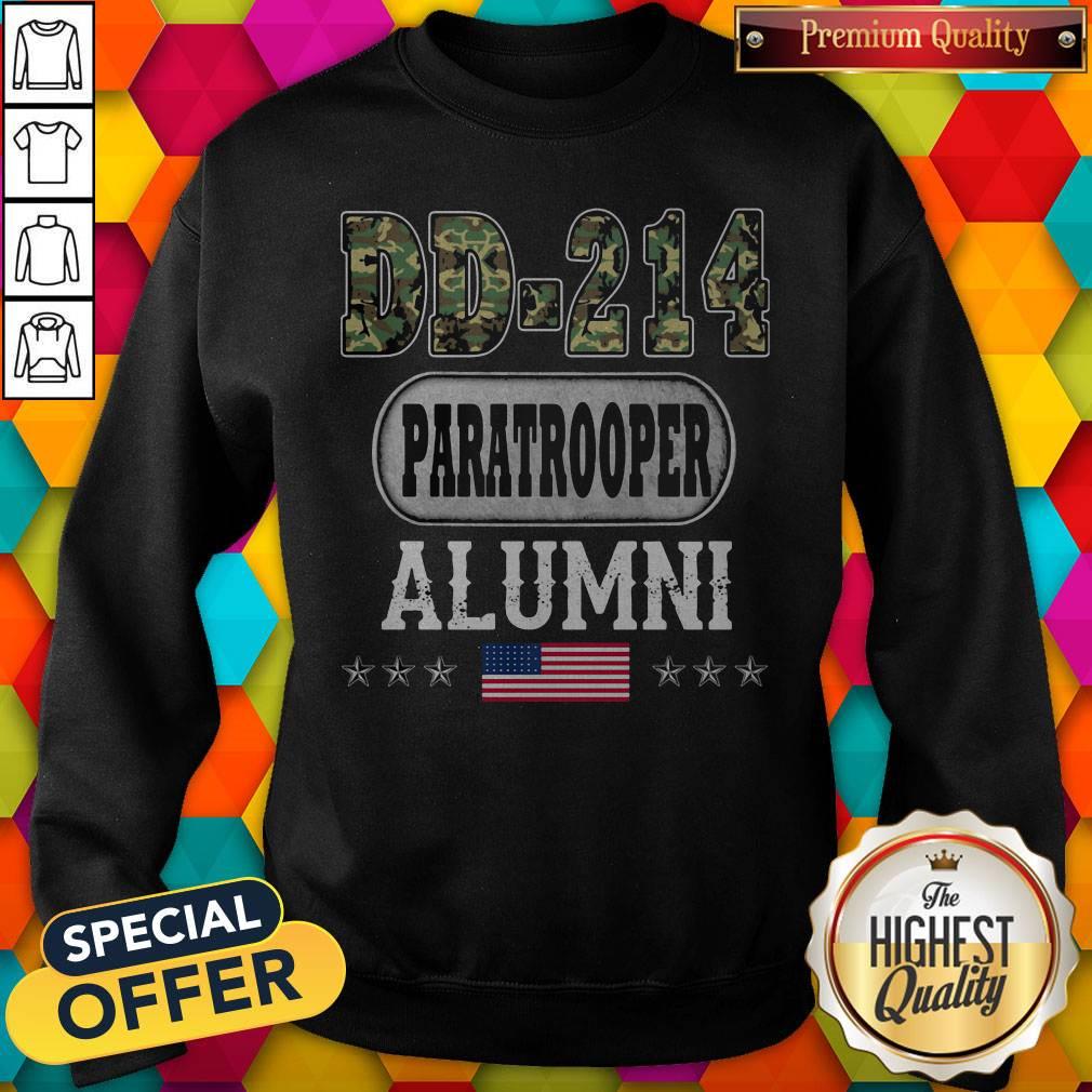 Nice DD-214 Paratrooper Alumni American Flag Shirt - Image 5