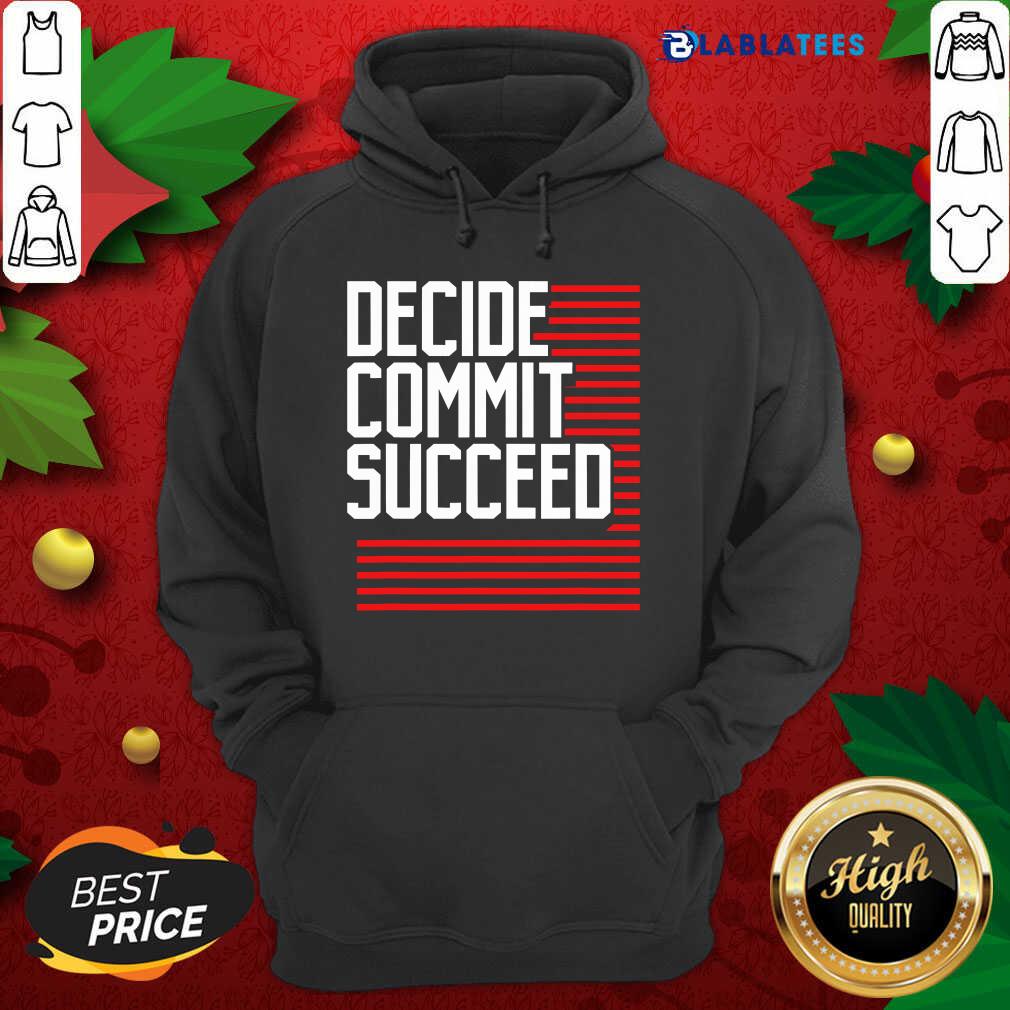 Nice Decide Commit And Succeed Line Red Shirt - Image 2