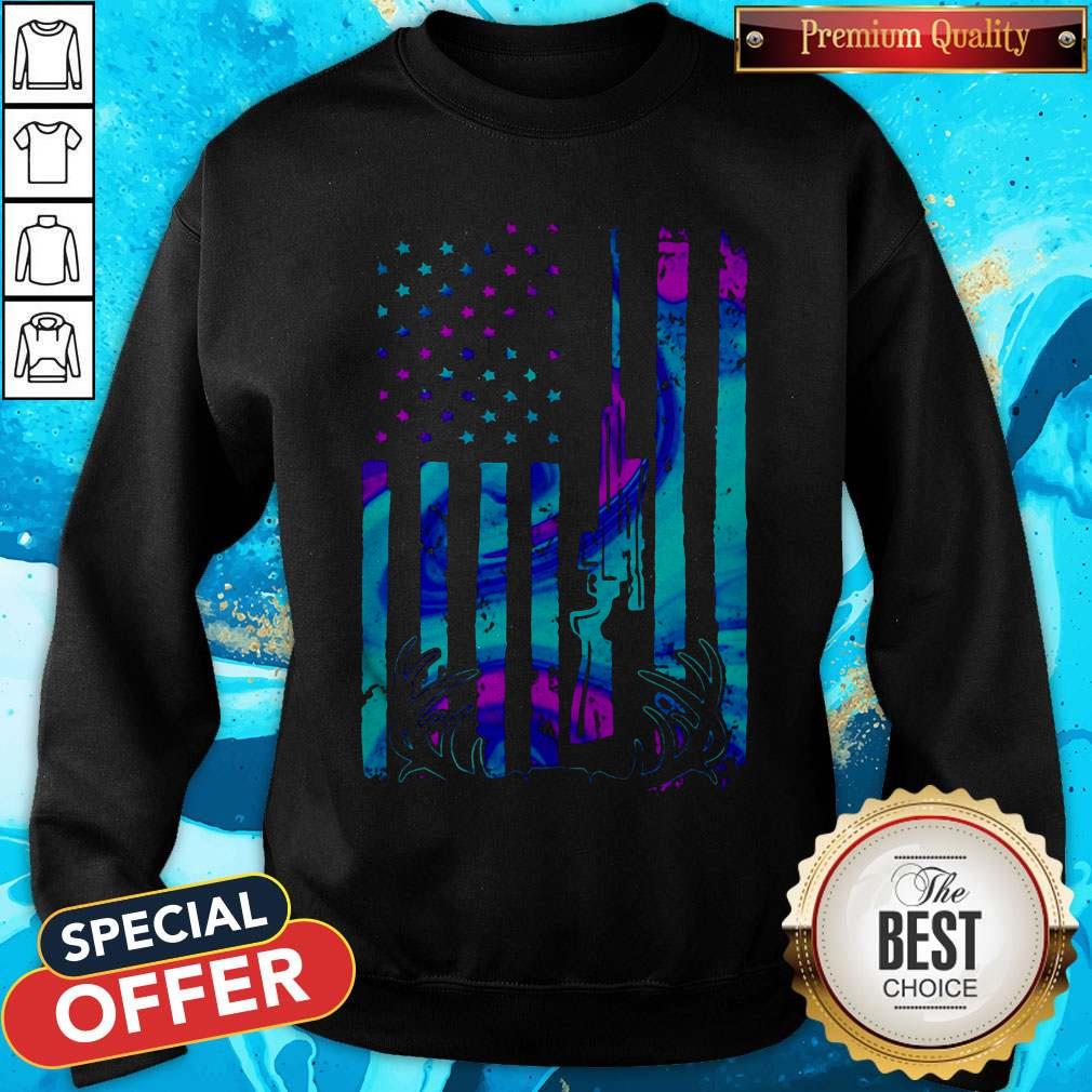Nice Deer American Flag Independence Day Shirt - Image 2