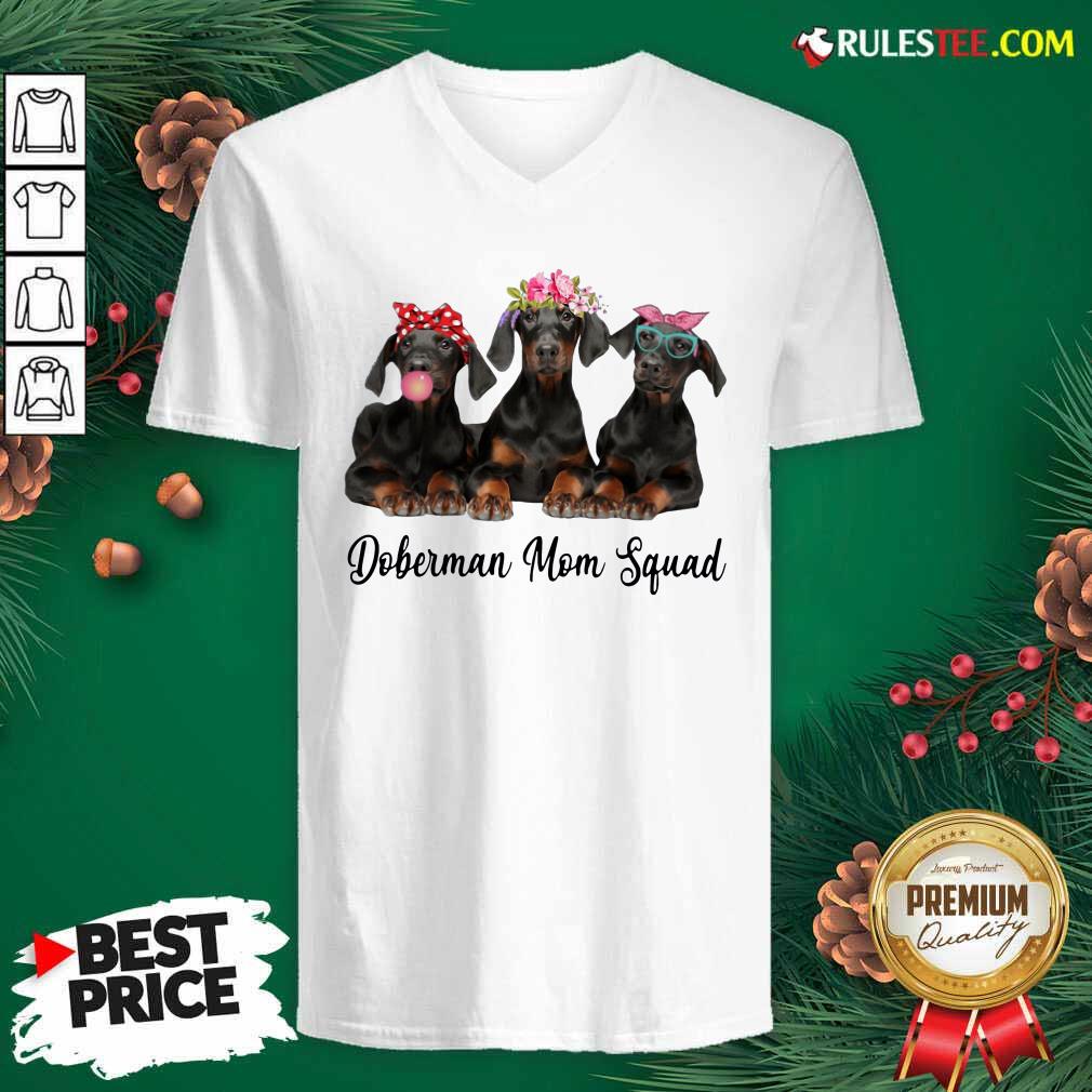 Nice Doberman Mom Squad Flower Shirt - Image 3