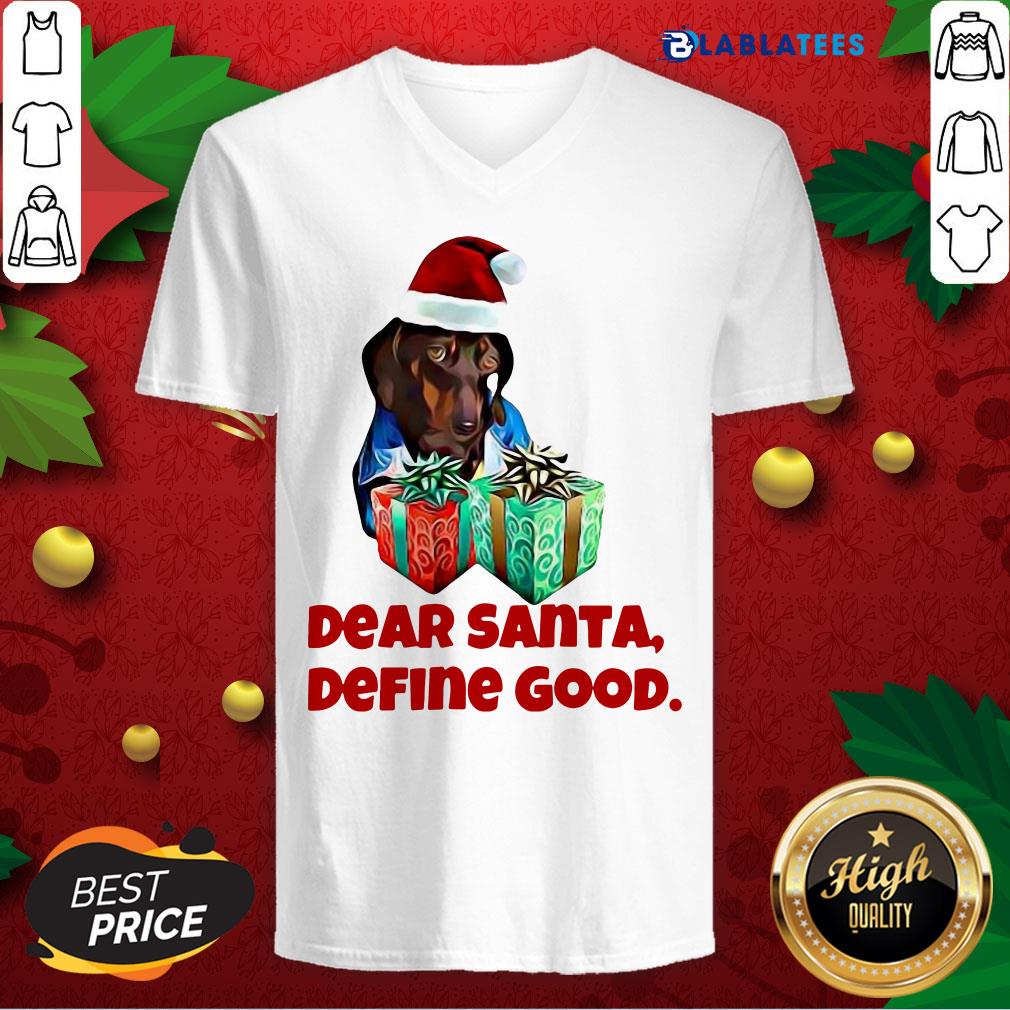 Nice Dog Dear Santa Define Good Christmas Shirt - Image 3