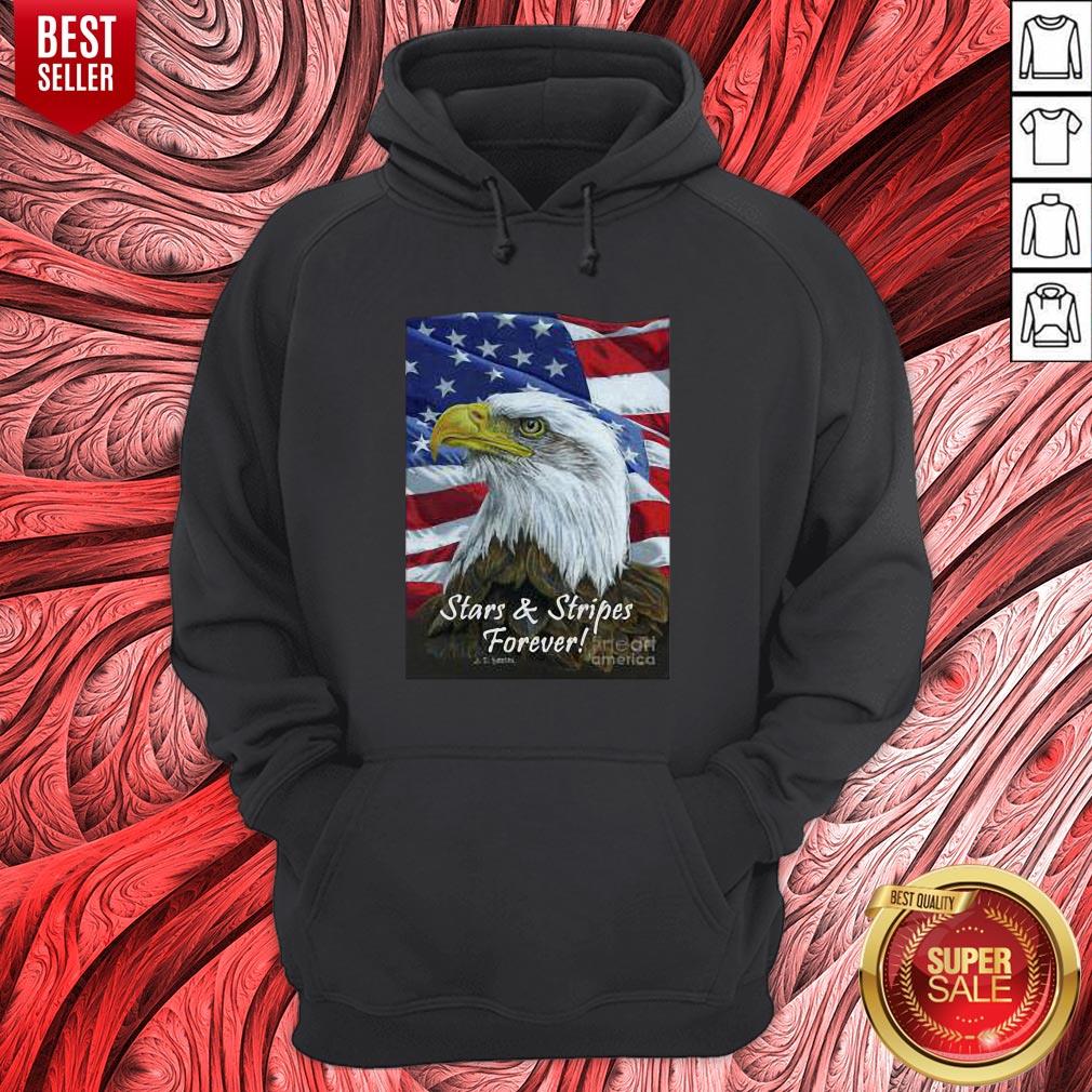 Nice Eagle Stars Stripes Forever American Flag Shirt - Image 2