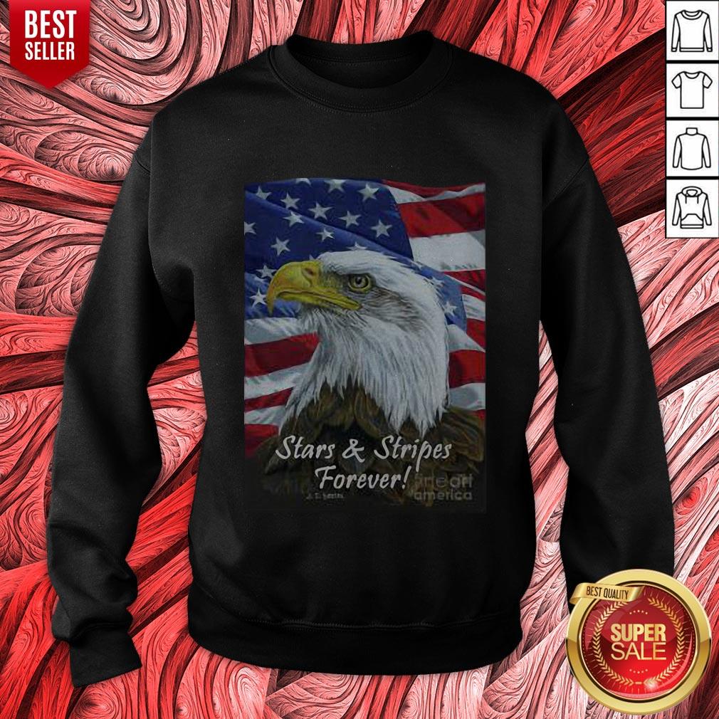 Nice Eagle Stars Stripes Forever American Flag Shirt - Image 3