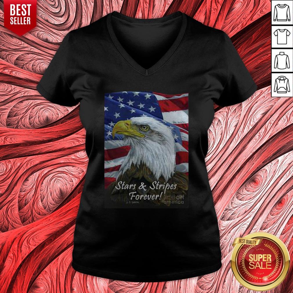 Nice Eagle Stars Stripes Forever American Flag Shirt - Image 5