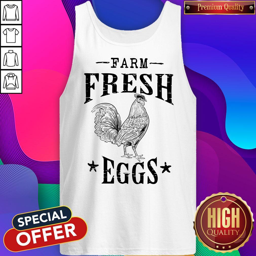 Nice Farm Fresh Eggs From The Farm Graphic Chicken Distressed Shirt - Image 3