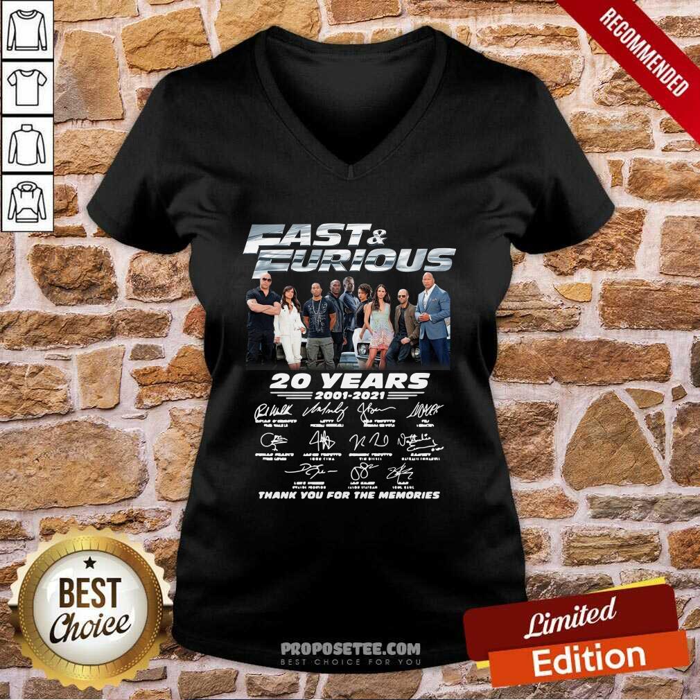 Nice Fast And Furious 20 Years 2001 2021 Signatures Thank You For The Memories Shirt - Image 3