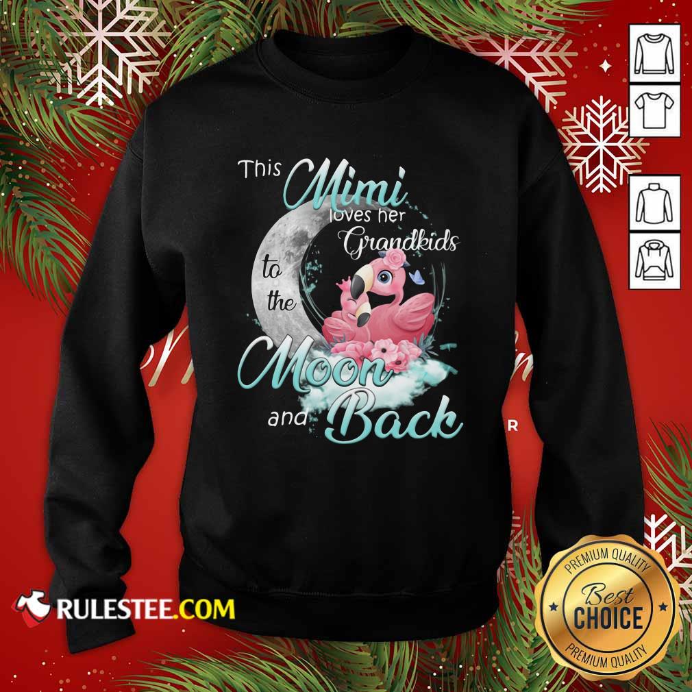 Nice Flamingo This Mimi Loves Her Grandkids To The Moon And Back Shirt - Image 5