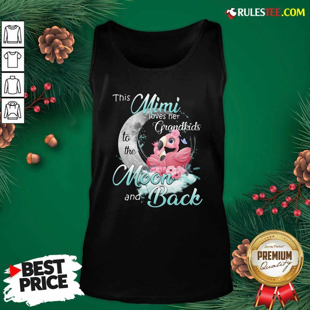 Nice Flamingo This Mimi Loves Her Grandkids To The Moon And Back Shirt - Image 4