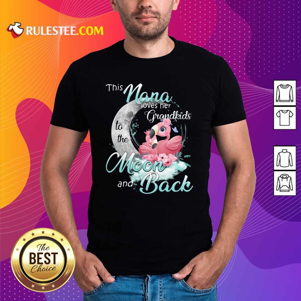 Nice Flamingo This Nana Loves Her Grandkids To The Moon And Back Shirt
