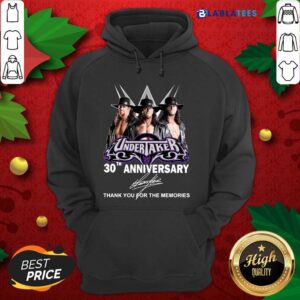 Alternative view of Nice Undertaker 30th Anniversary Thank You For The Memories Signatures Shirt