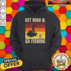 Alternative view of Nice Get High And Go Fishing Vintage Retro Shirt