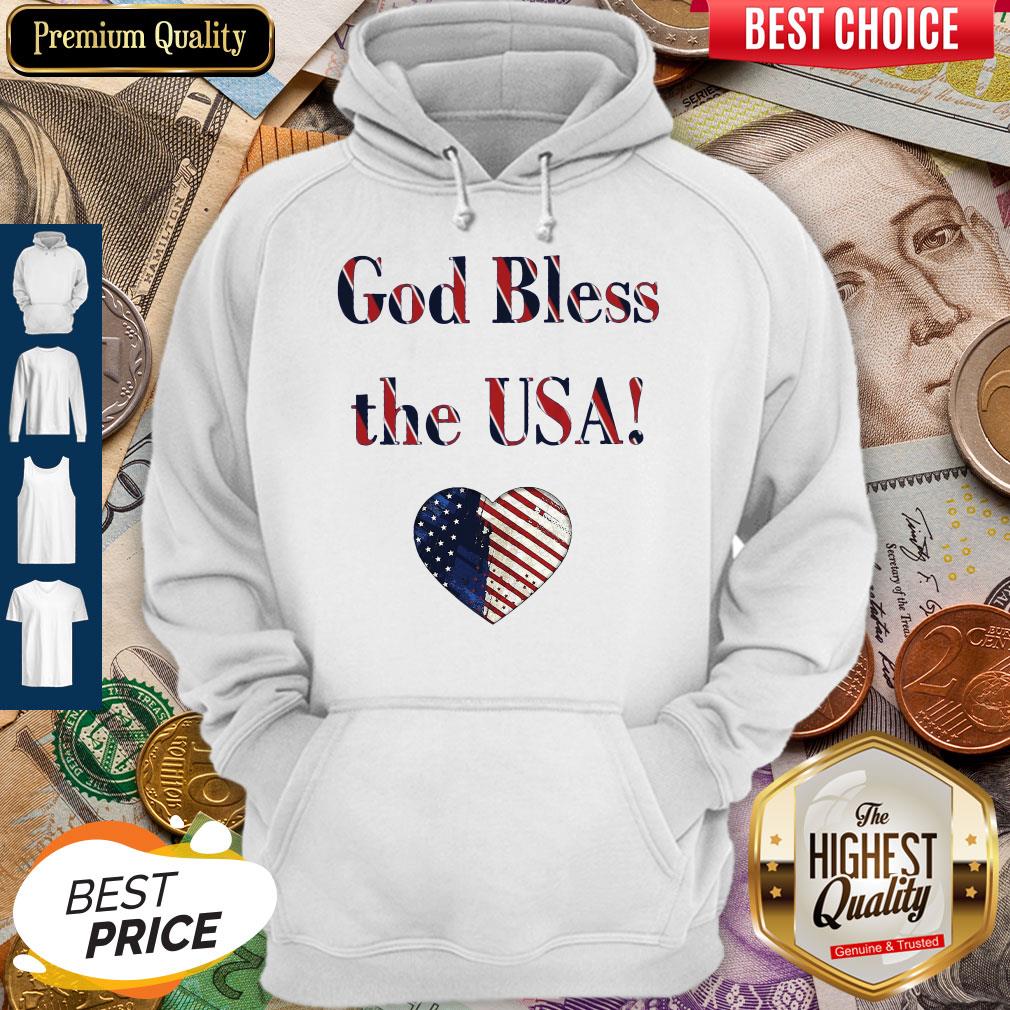 Nice God Bless The USA Heart Shirt - Image 5