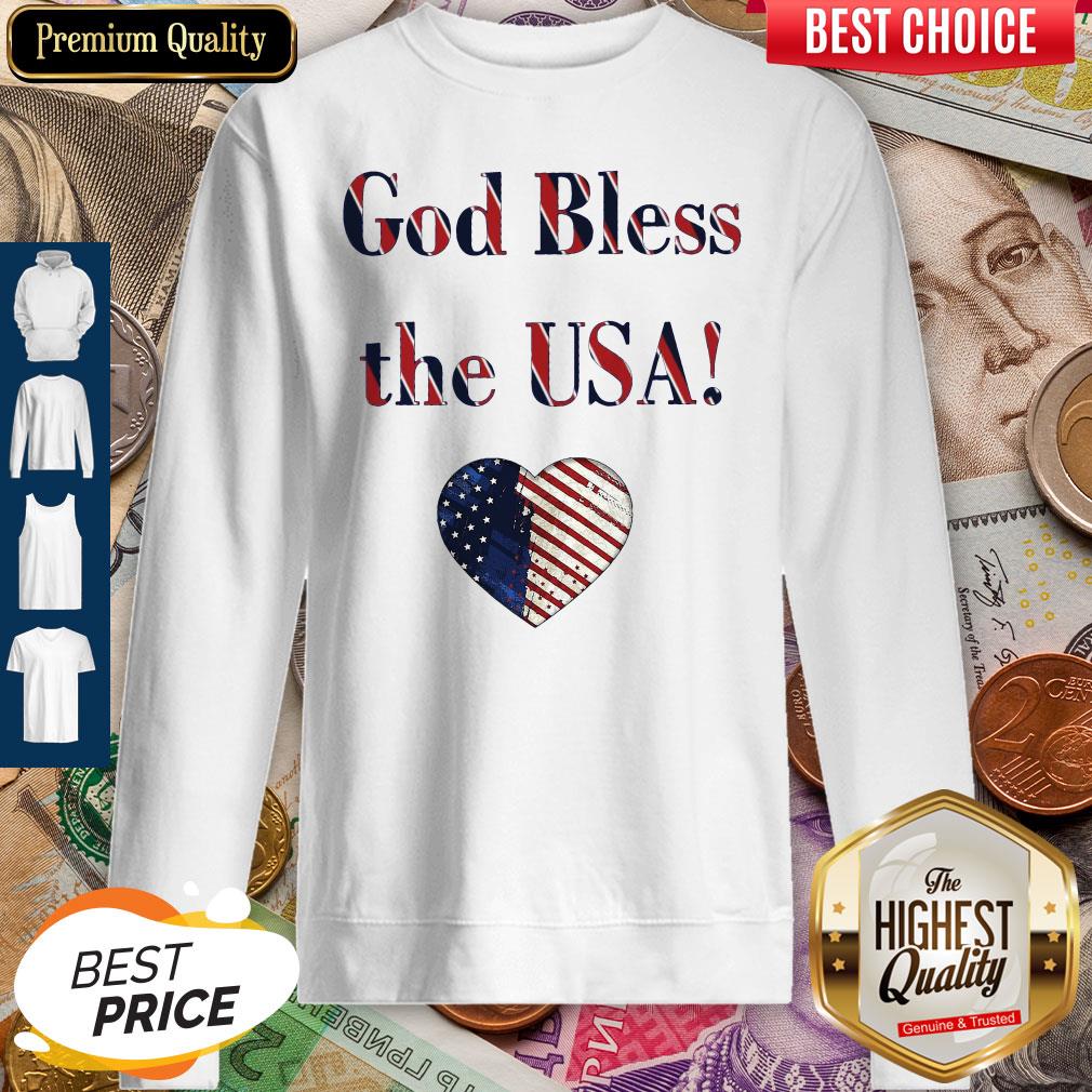 Nice God Bless The USA Heart Shirt - Image 4