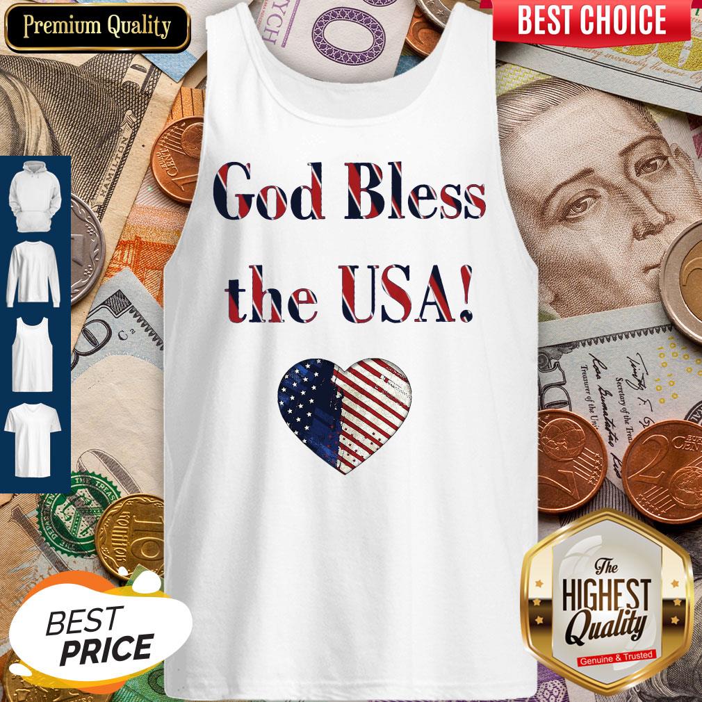 Nice God Bless The USA Heart Shirt - Image 3