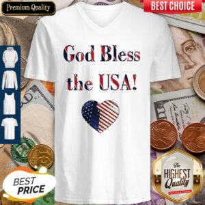 Alternative view of Nice God Bless The USA Heart Shirt