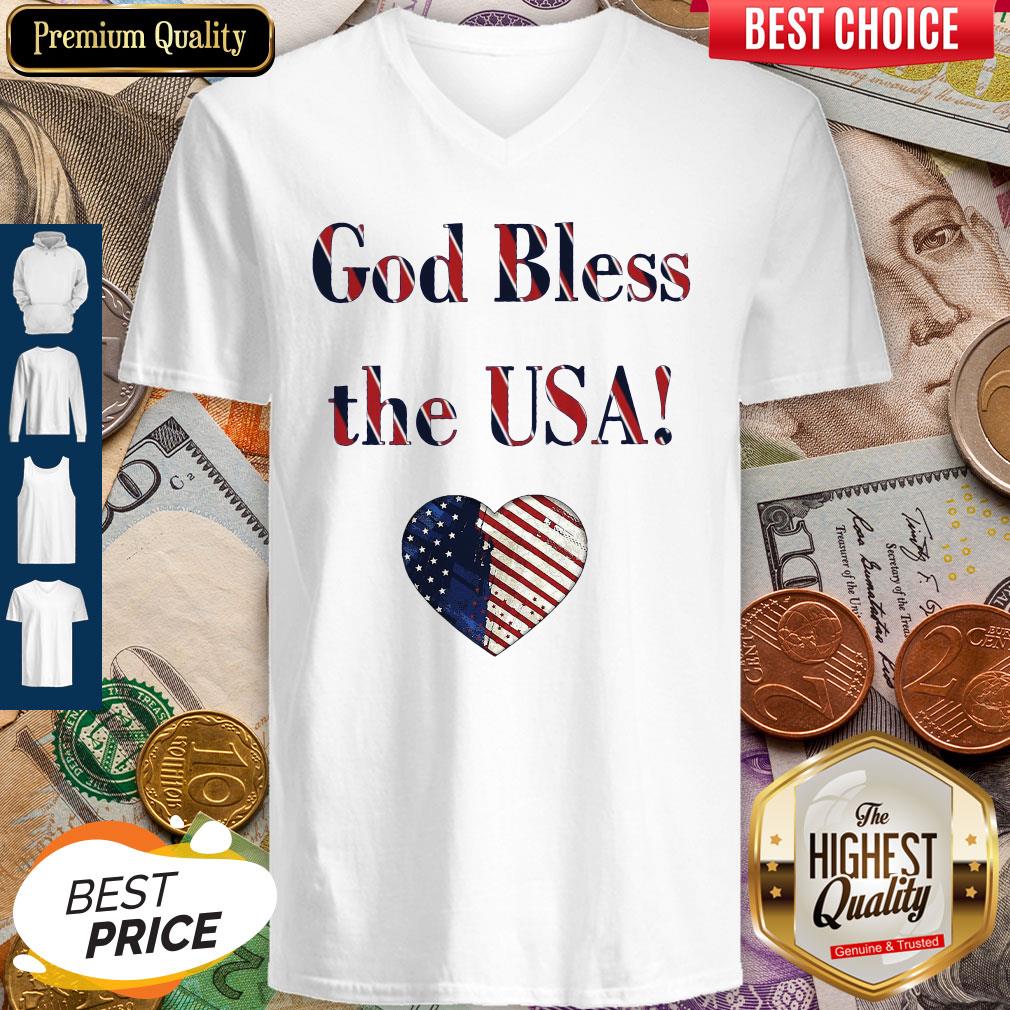 Nice God Bless The USA Heart Shirt - Image 2