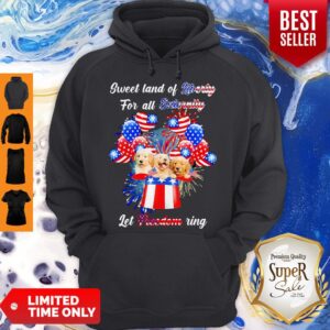 Alternative view of Nice Golden Retrievers Sweet Land Of Liberty For All Eternity Let Freedom Ring American Shirt