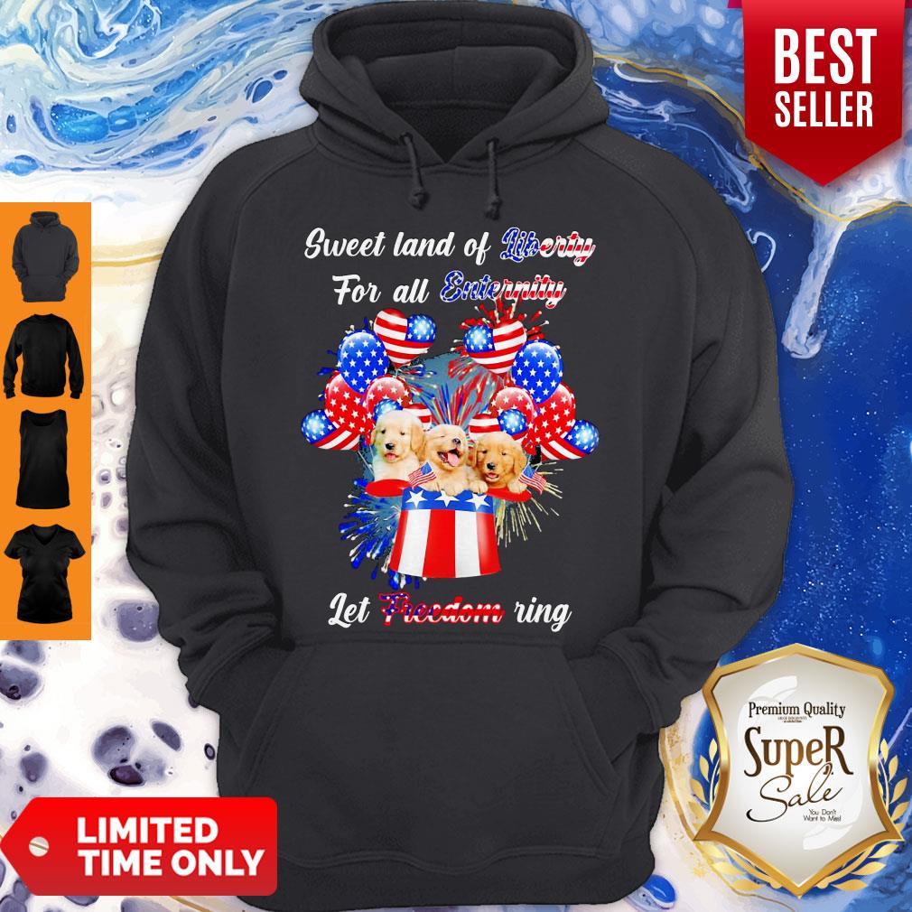 Nice Golden Retrievers Sweet Land Of Liberty For All Eternity Let Freedom Ring American Shirt - Image 2