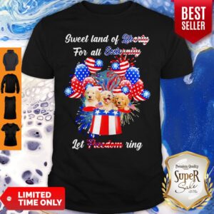 Nice Golden Retrievers Sweet Land Of Liberty For All Eternity Let Freedom Ring American Shirt