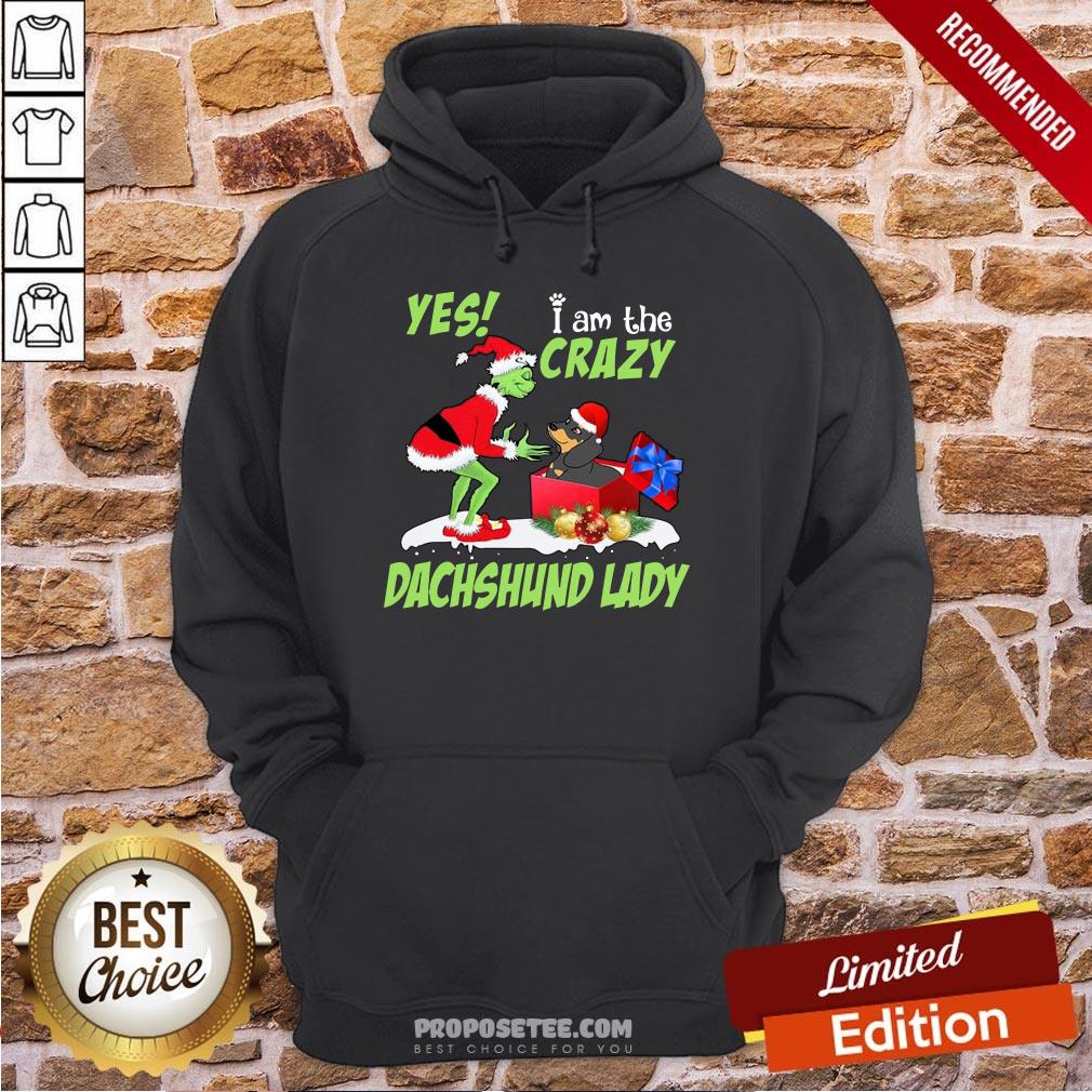 Nice Grinch I Am The Crazy Dachshund Lady Christmas Shirt - Image 5