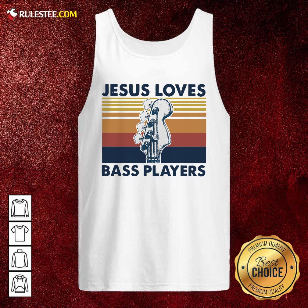 Nice Guitar Jesus Loves Bass Players Vintage Shirt - Image 4