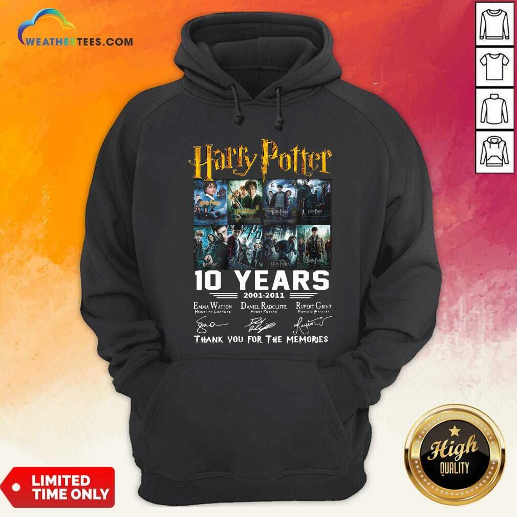 Nice Harry Potter 10 Years 2001 2011 Thank You For The Memories Signatures Shirt - Image 4