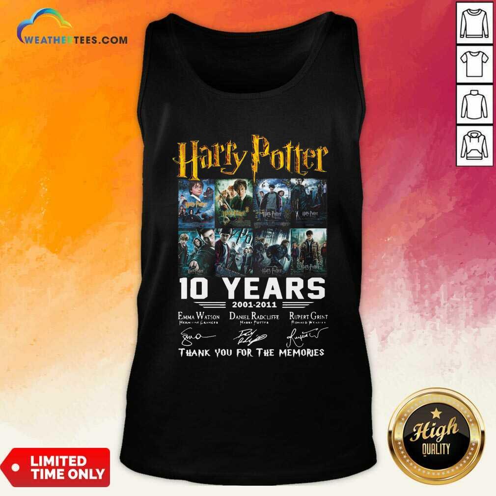 Nice Harry Potter 10 Years 2001 2011 Thank You For The Memories Signatures Shirt - Image 2