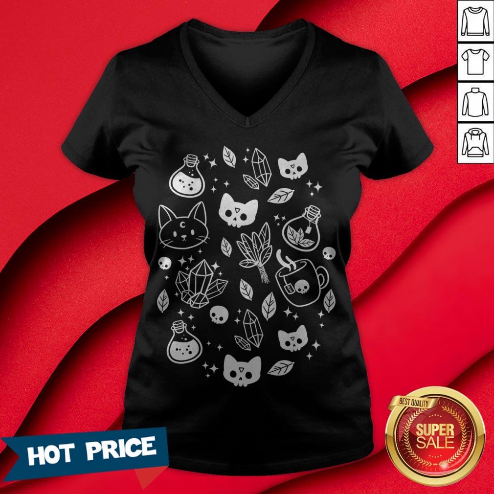 Nice Herb Witch Skull Tea Halloween Shirt - Image 3