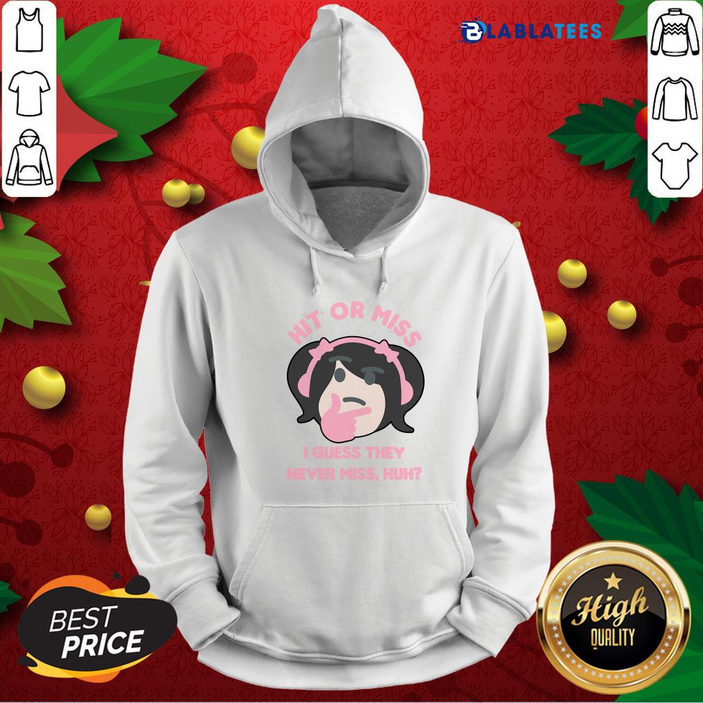 Nice Hit Or Miss I Guess They Never Miss Huh Nyan Nyan Cartoon Shirt - Image 2