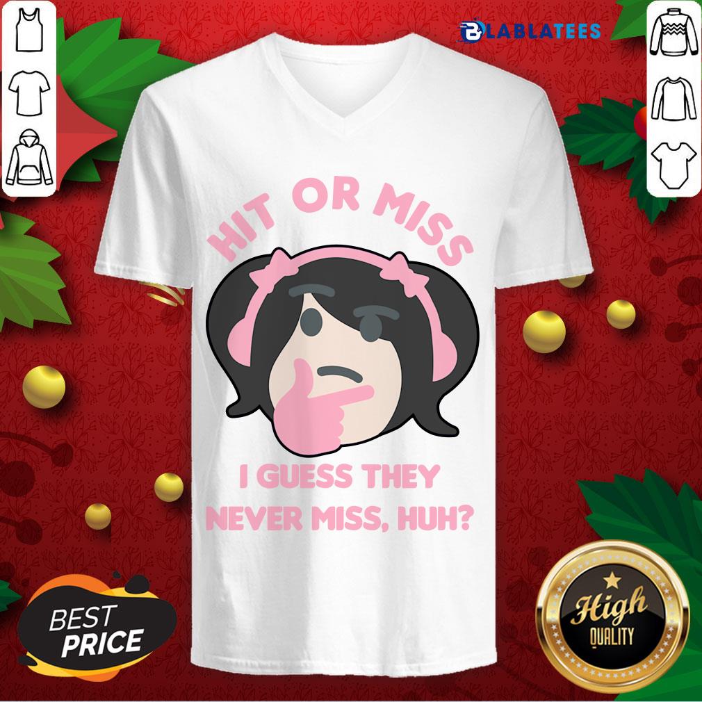 Nice Hit Or Miss I Guess They Never Miss Huh Nyan Nyan Cartoon Shirt - Image 3
