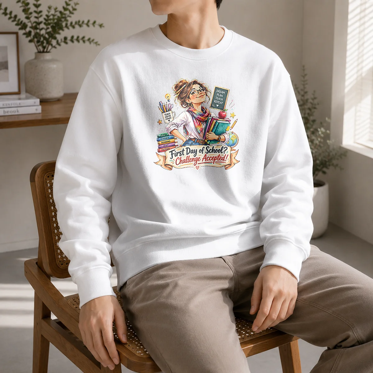 Nice Humorous Watercolor First Day Of School Teacher For Woman Shirt - Image 7