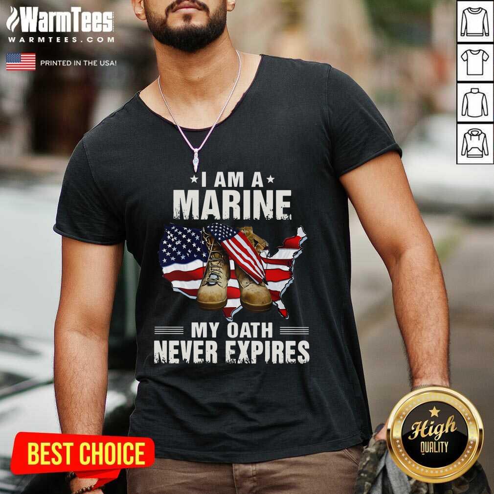 Nice I Am A Marine My Oath Never Expires American Flag Shirt - Image 5
