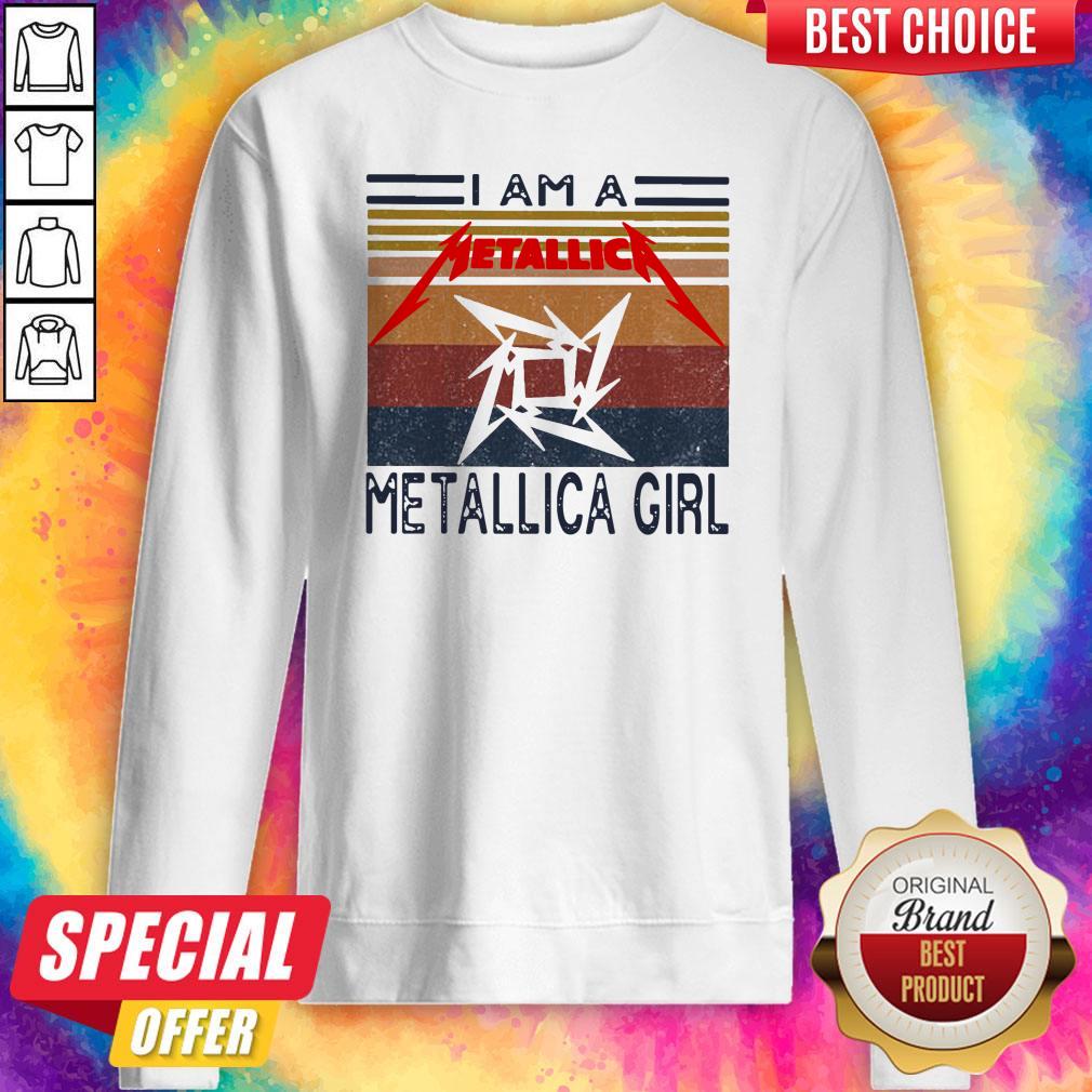Nice I Am A Metallic Metallica Girl Vintage Retro Shirt - Image 3
