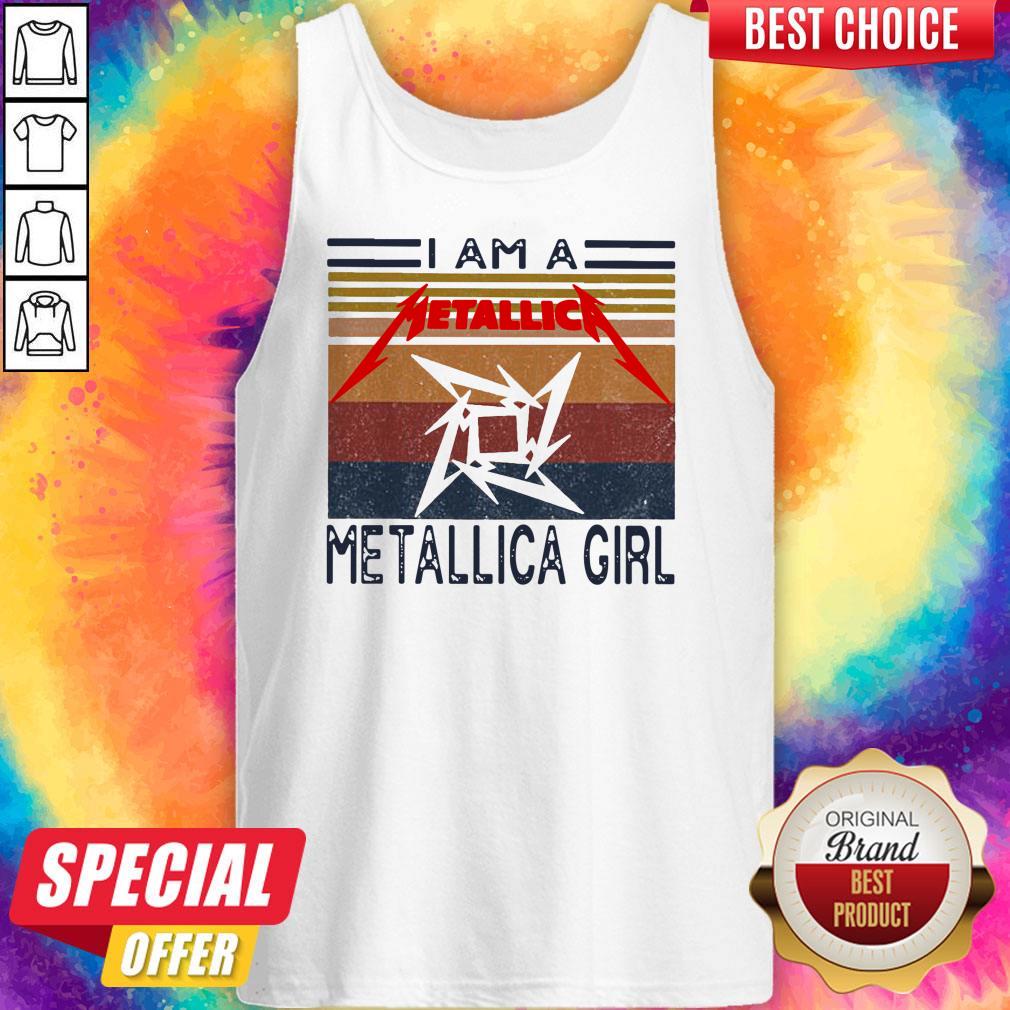 Nice I Am A Metallic Metallica Girl Vintage Retro Shirt - Image 4