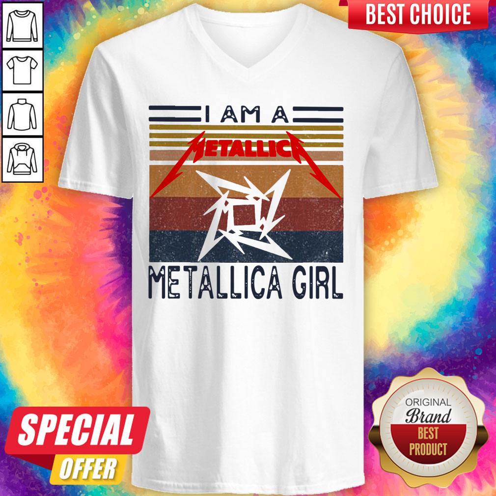 Nice I Am A Metallic Metallica Girl Vintage Retro Shirt - Image 2
