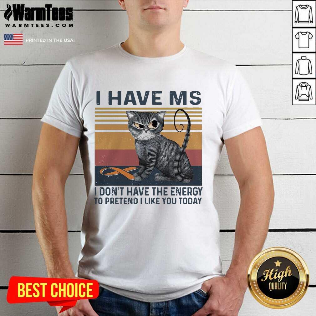 Nice I Have MS I Don’t Have The Energy To Pretend I Like You Today Cat Vintage Shirt