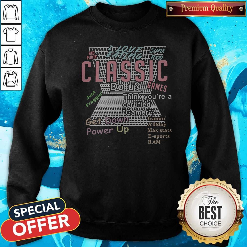 Nice I Love Eating Classic Get Down Power Up Shirt - Image 5