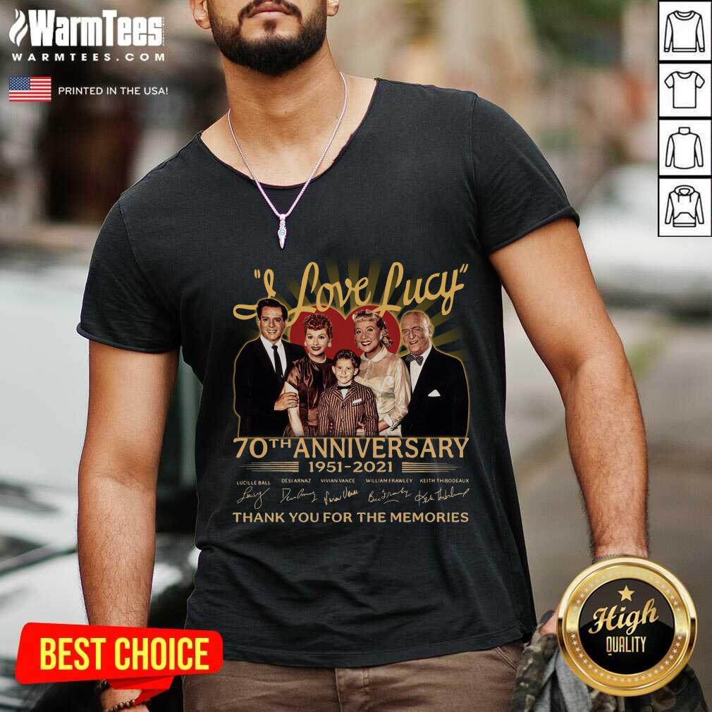 Nice I Love Lucy 70th Anniversary 1951 2021 Thank You For The Memories Signatures Shirt - Image 5