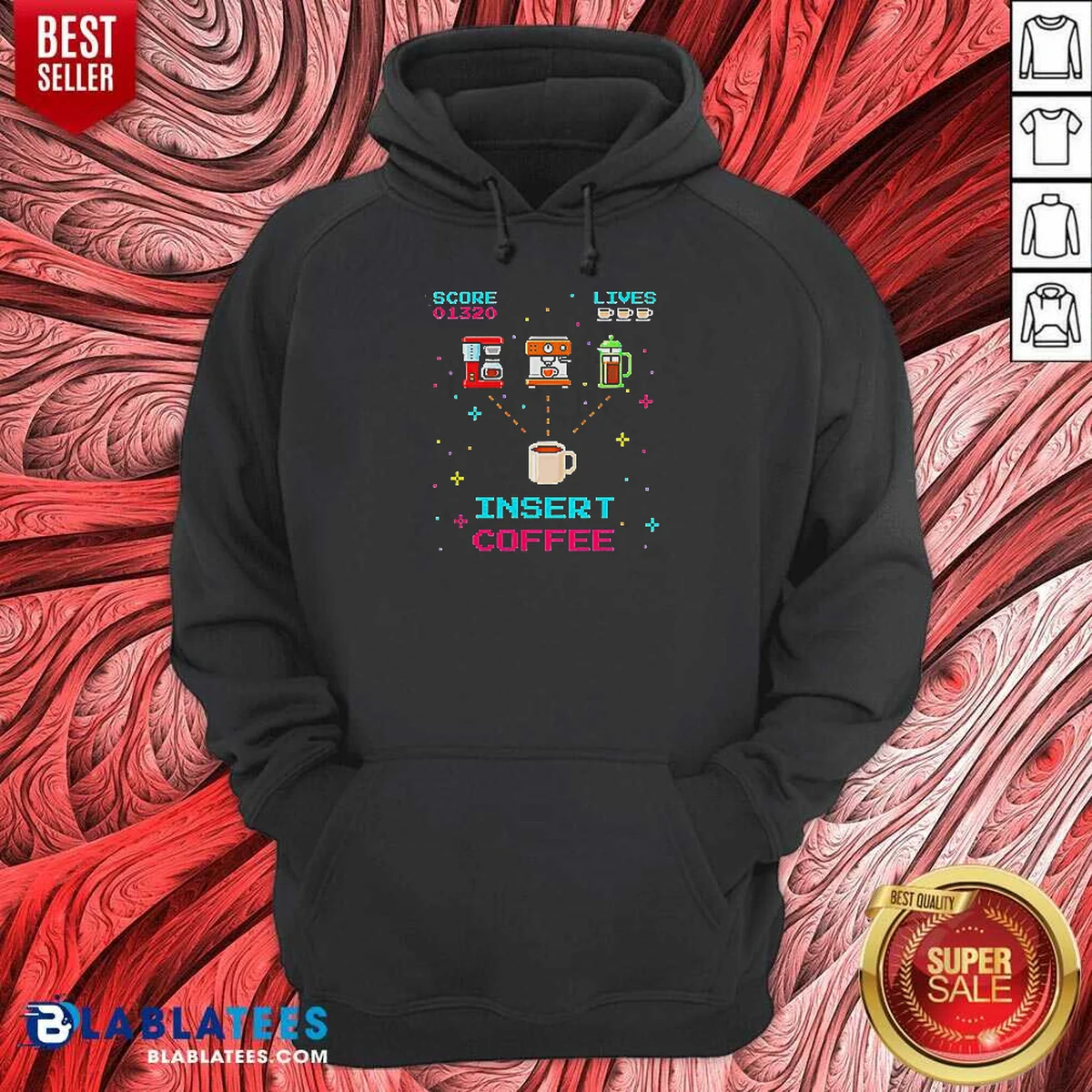 Nice Insert Coffee Retro Arcade Game Shirt - Image 3