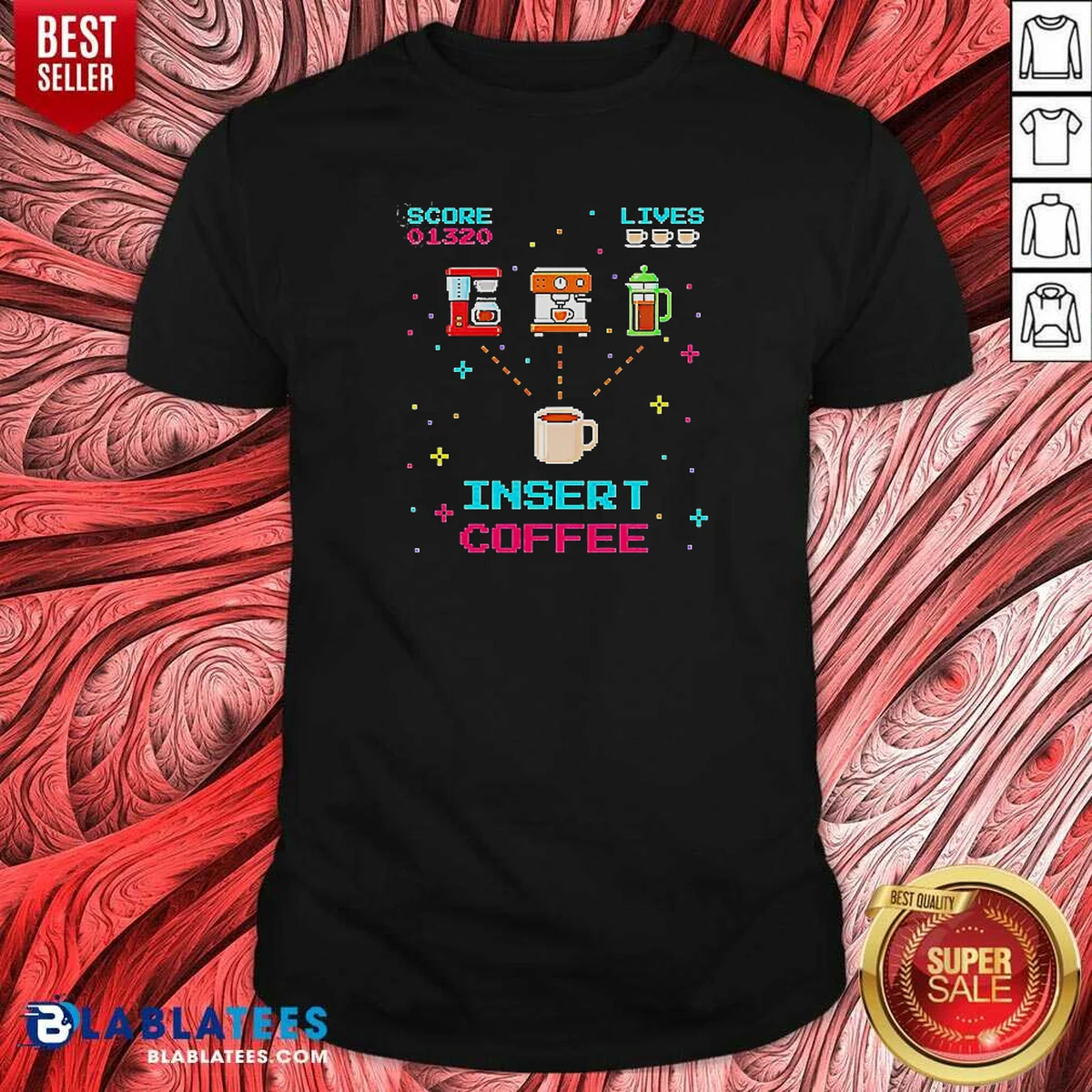 Nice Insert Coffee Retro Arcade Game Shirt