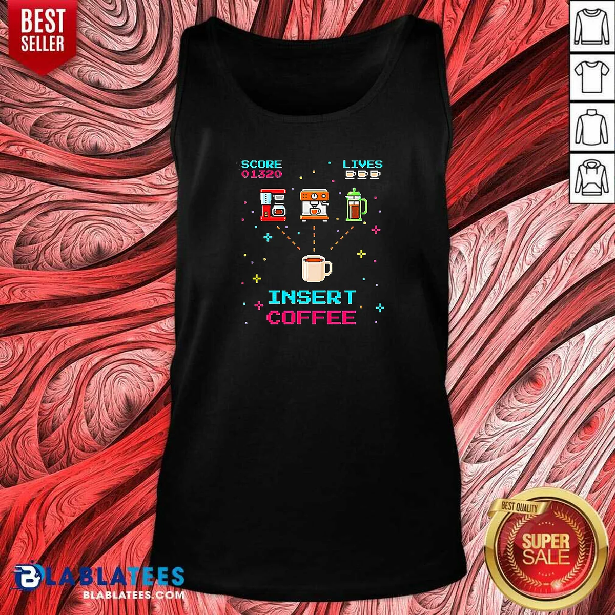 Nice Insert Coffee Retro Arcade Game Shirt - Image 5
