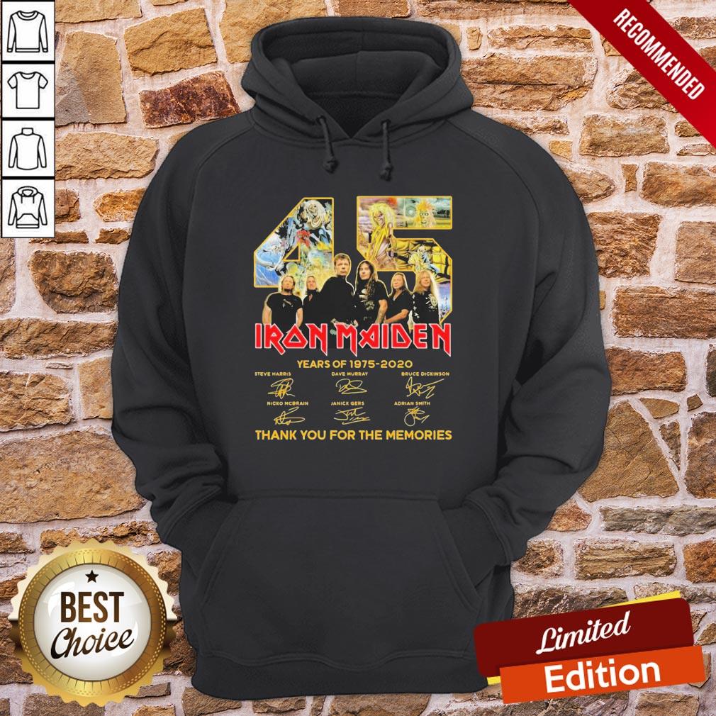 Nice Iron Maiden 45 Years Of 1975-2020 Thank You For The Memories Signatures Shirt - Image 5