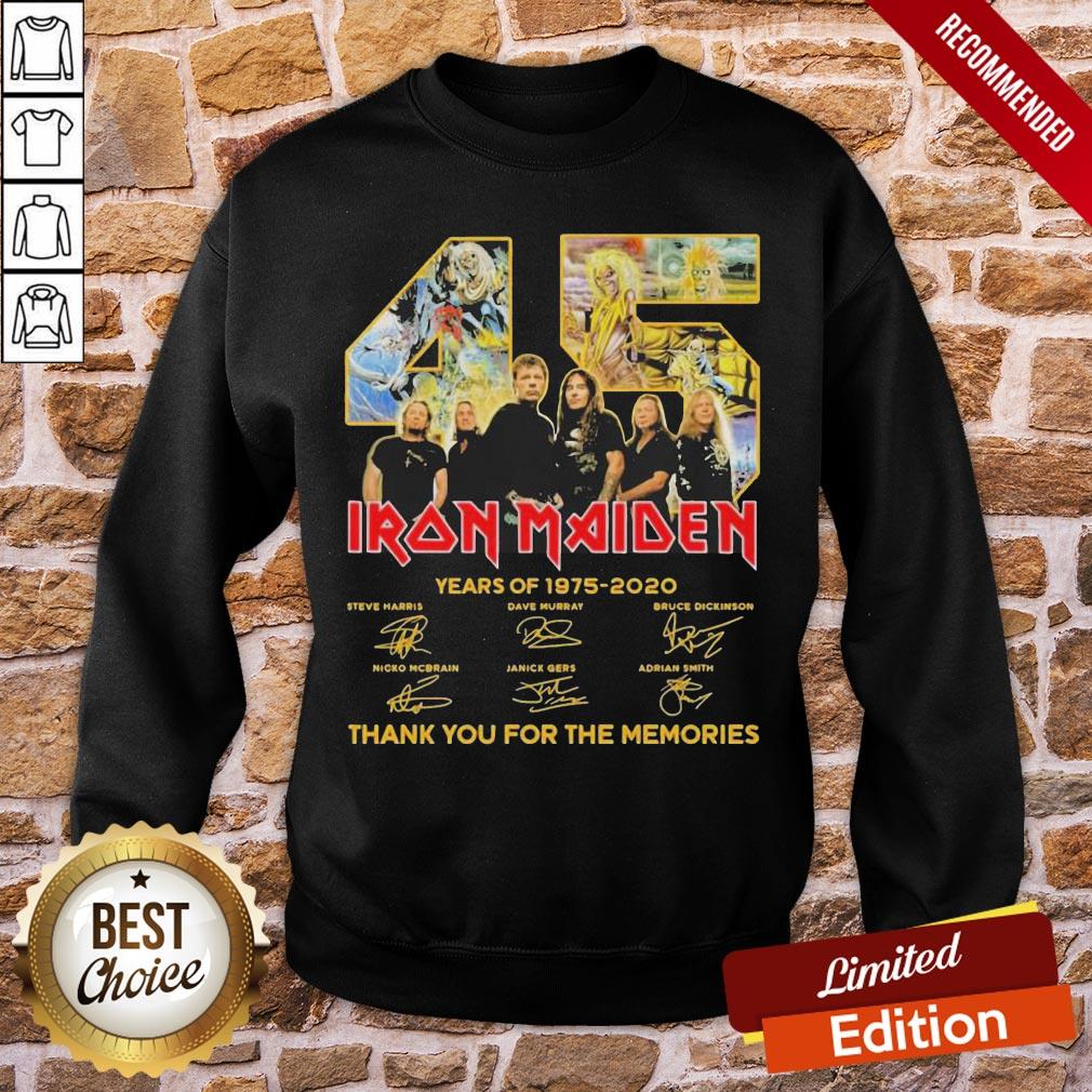 Nice Iron Maiden 45 Years Of 1975-2020 Thank You For The Memories Signatures Shirt - Image 4