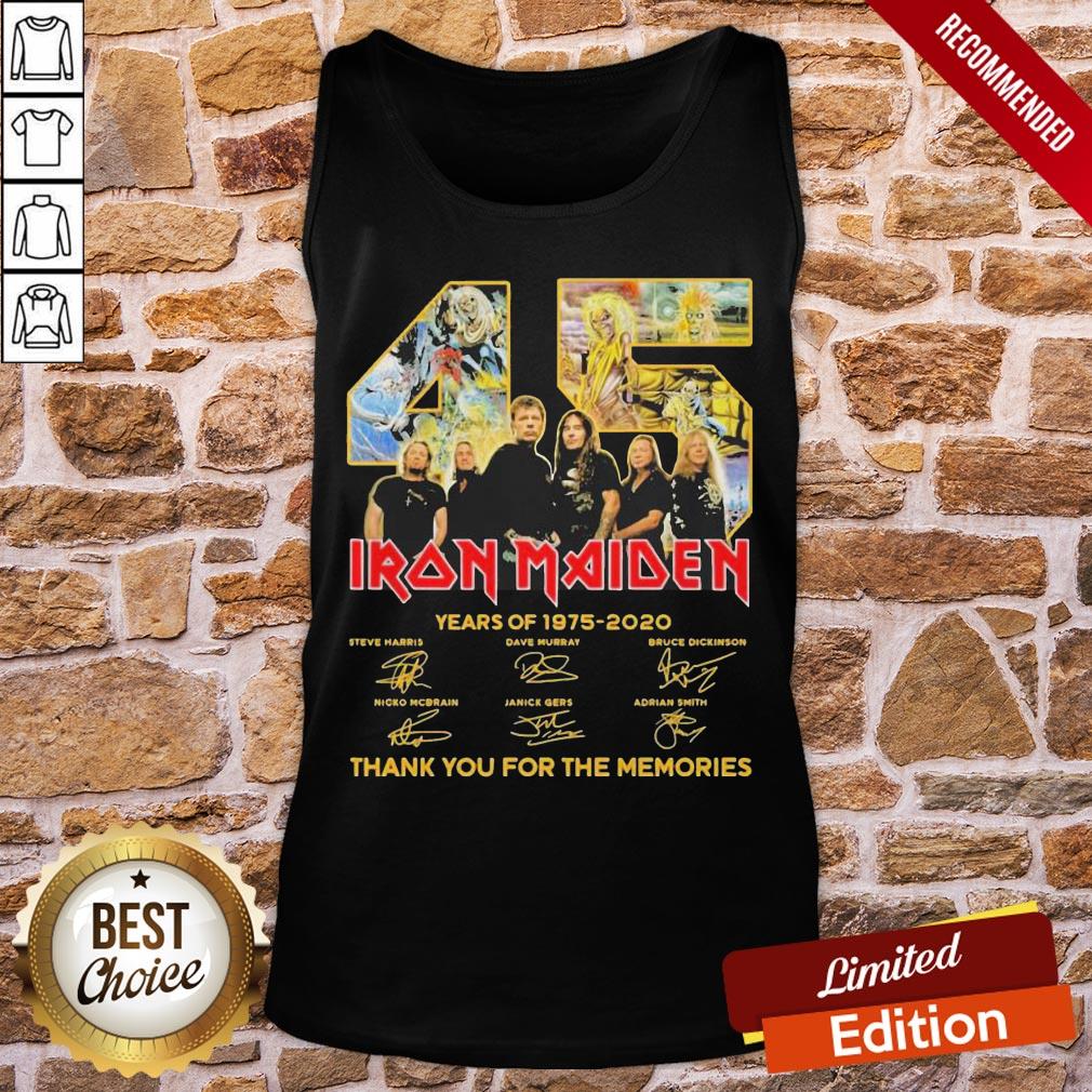 Nice Iron Maiden 45 Years Of 1975-2020 Thank You For The Memories Signatures Shirt - Image 3