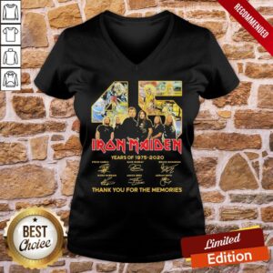 Alternative view of Nice Iron Maiden 45 Years Of 1975-2020 Thank You For The Memories Signatures Shirt