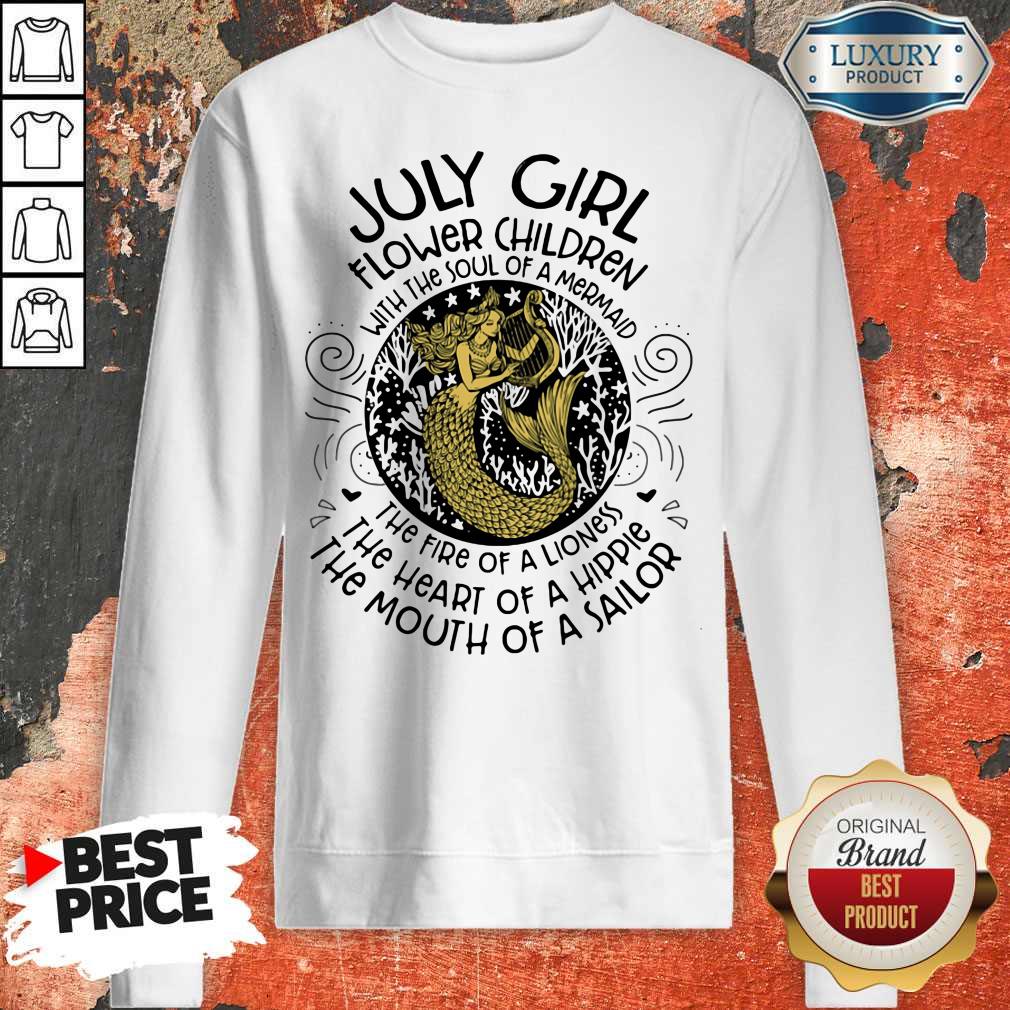 Nice July Girl Flower Children With The Soul Of A Mermaid Shirt - Image 5