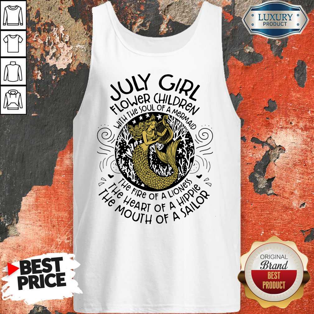 Nice July Girl Flower Children With The Soul Of A Mermaid Shirt - Image 4