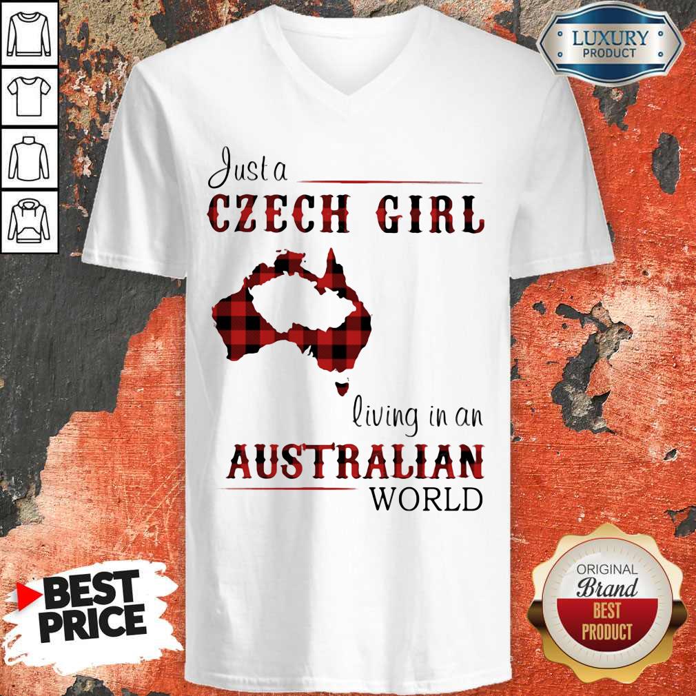 Nice Just A Czech Girl Living In A Australian World Shirt - Image 3