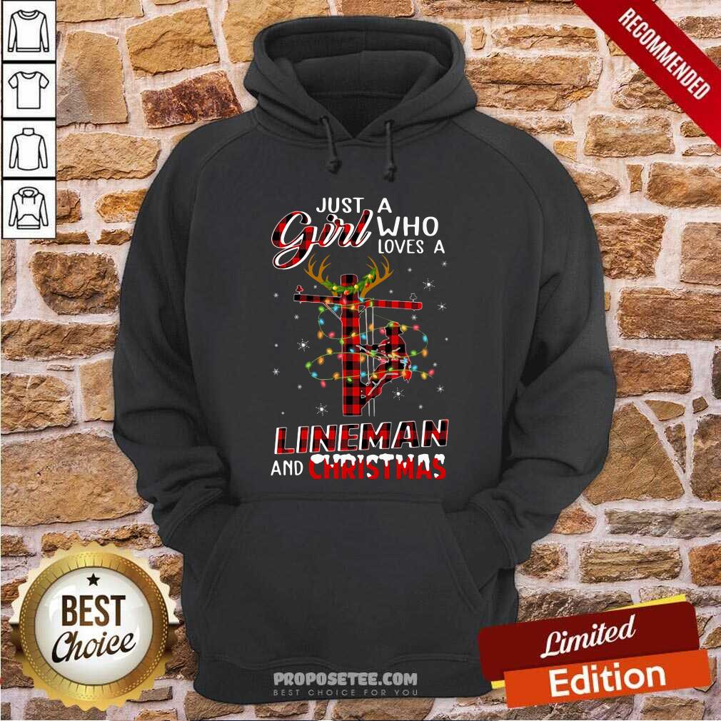 Nice Just A Girl Who Loves A Lineman And Christmas Shirt - Image 2